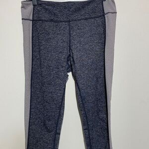 Zella Women's Athletic High-Rise Side Stripes Work Out Leggings In Grey Size Med